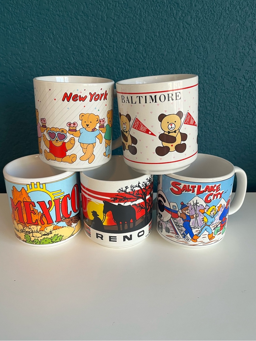 Vintage 80’s Mugs Kids Retro 1980s Host International 5 total